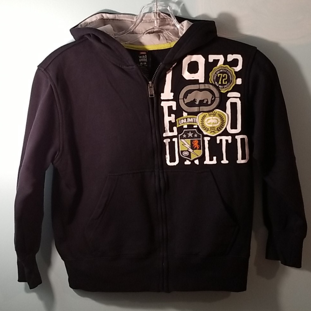Ecko unlimited black hoodie zip up sweater Medium